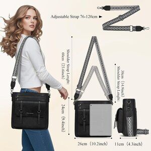 Women’s Black Waterproof Crossbody Shoulder Leather bags
